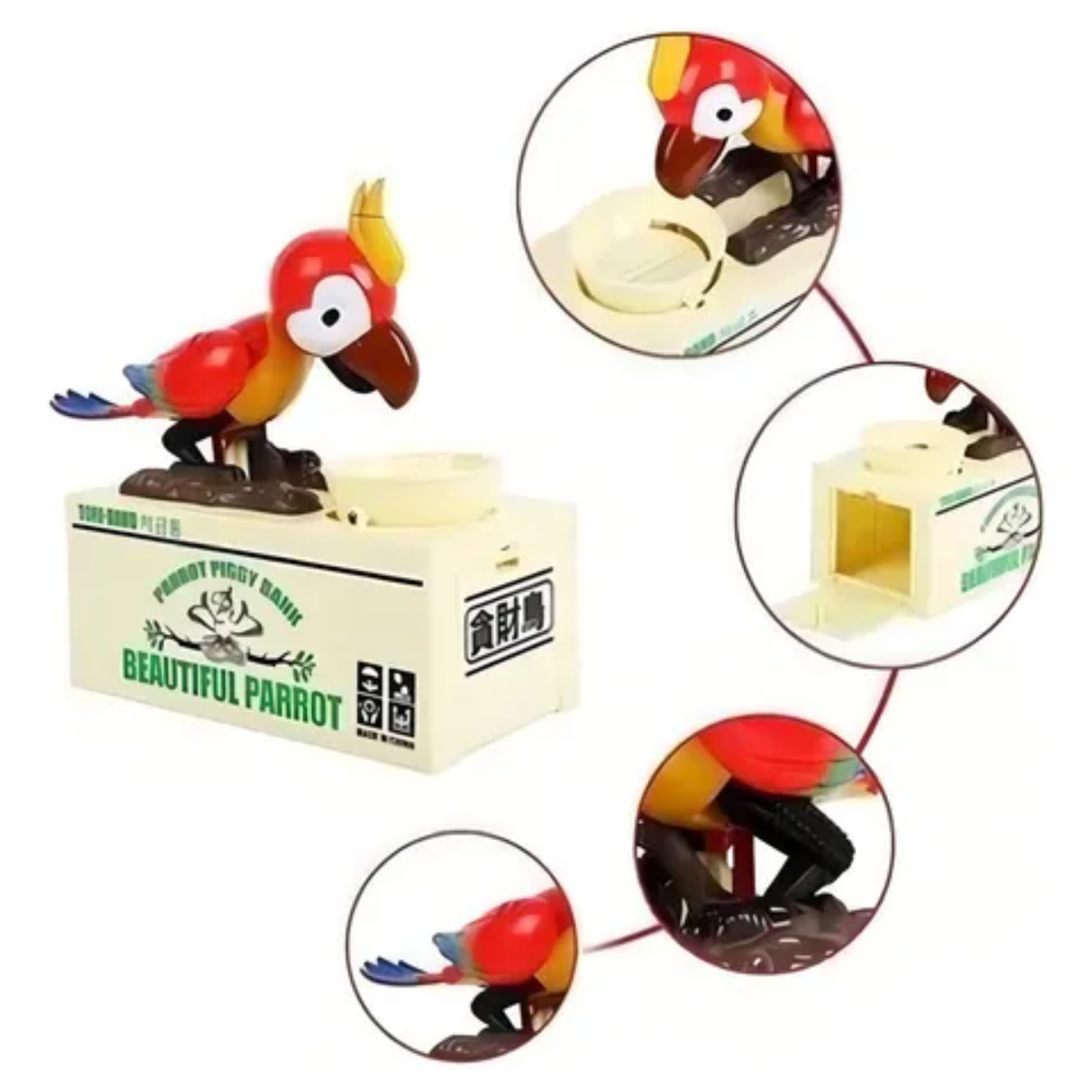 Miniatura 2 de Alcancia Loro Tucán Robamonedas Animada